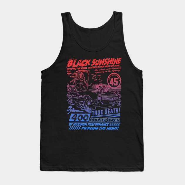 "BLACK SUNSHINE" RED BLUE HUE Tank Top by joeyjamesartworx